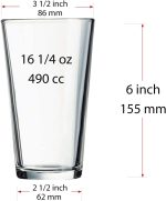 Set of 12 - Drinking Glasses 16 oz Highball Glasses Water Glasses Glass Cups Cup Sets Pint Glasses Beer Glasses Tumblers Bar Glasses Design for Home and Kitchen - Image 6